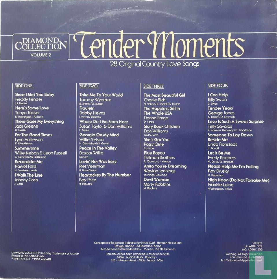 Various - Tender Moments - 28 Original Country Love Songs (LP) 48208 Vinyl LP JUKEBOXSINGLES.NL   