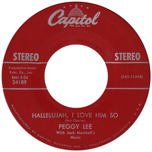 Peggy Lee - Hallelujah, I Love Him So 42426 Vinyl Singles Vinyl Goed / Hoes Generic