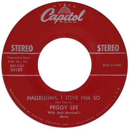 Peggy Lee - Hallelujah, I Love Him So 42426 Vinyl Singles Vinyl Goed / Hoes Generic