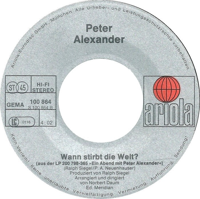 Peter Alexander - Schwarzes Gold 10229