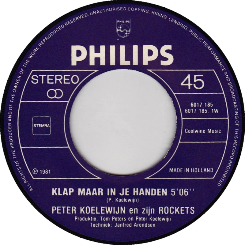 Peter Koelewijn &amp; His Rockets – Clap Your Hands 36339