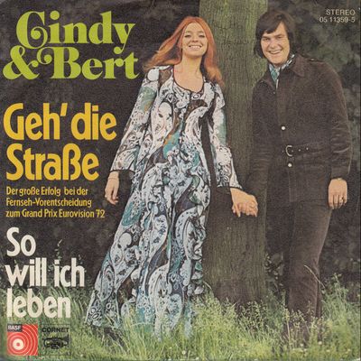 Cindy & Bert - Geh' Die Straße Vinyl Singles Vinyl Zeer Goed / Hoesje Goed "VINYLSINGLES.NL"