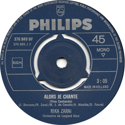 Rika Zarai - Alors Je Chante 02183 Vinyl Singles Vinyl Goed / Hoes Goed