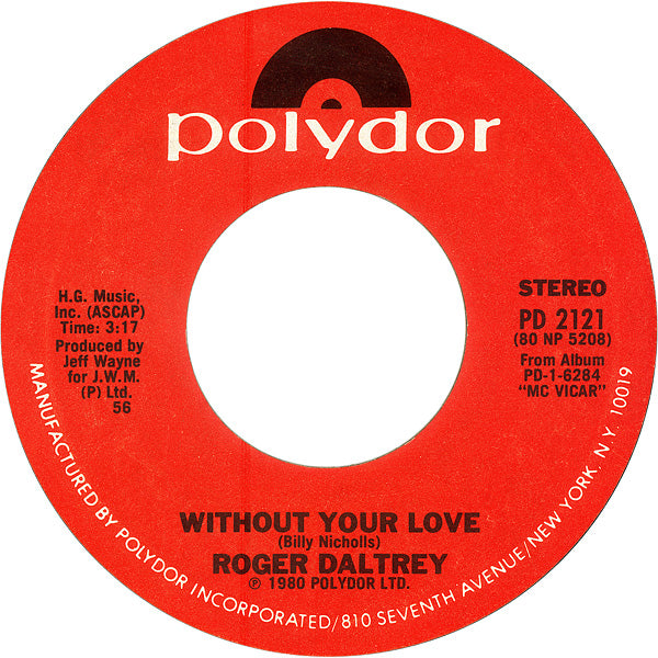 Roger Daltrey - Without Your Love 14690