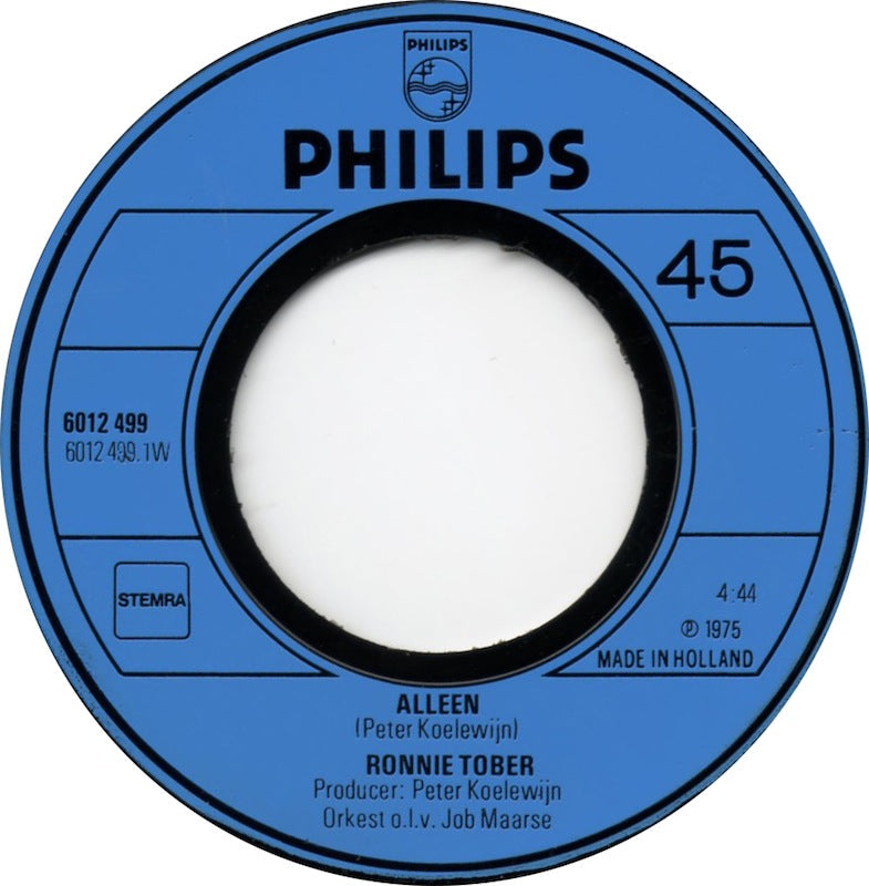 Ronnie Tober - Alleen 14533 Vinyl Singles Vinyl Goed / Hoes Goed
