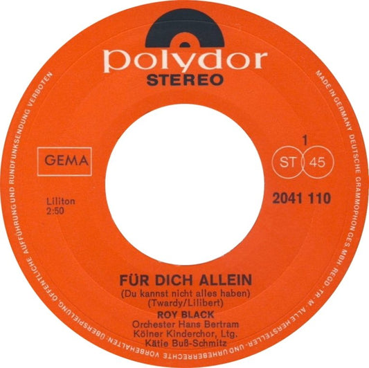 Roy Black – Fur Dich Allein 04325