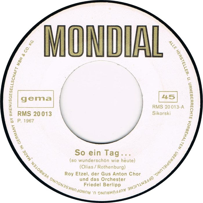 Roy Etzel - So One Day 16725