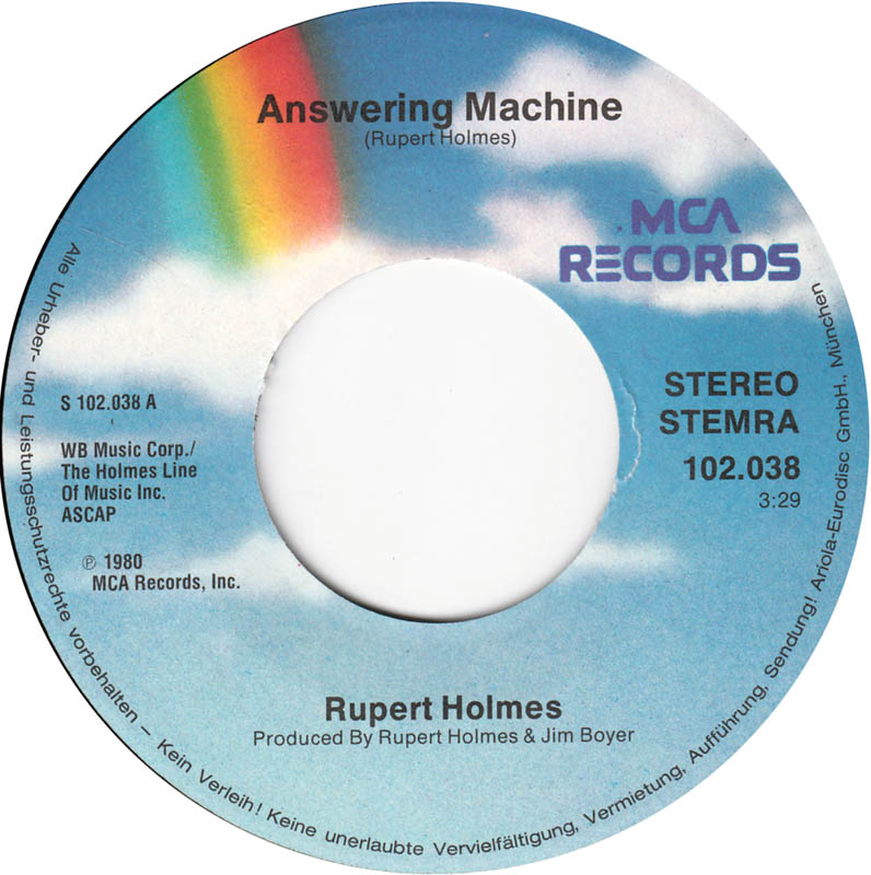 Rupert Holmes - Answering Machine 19048