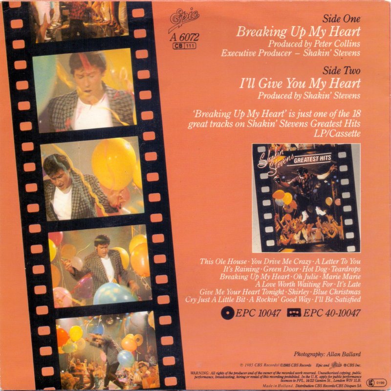 Shakin' Stevens - Breaking Up My Heart 10374 30530