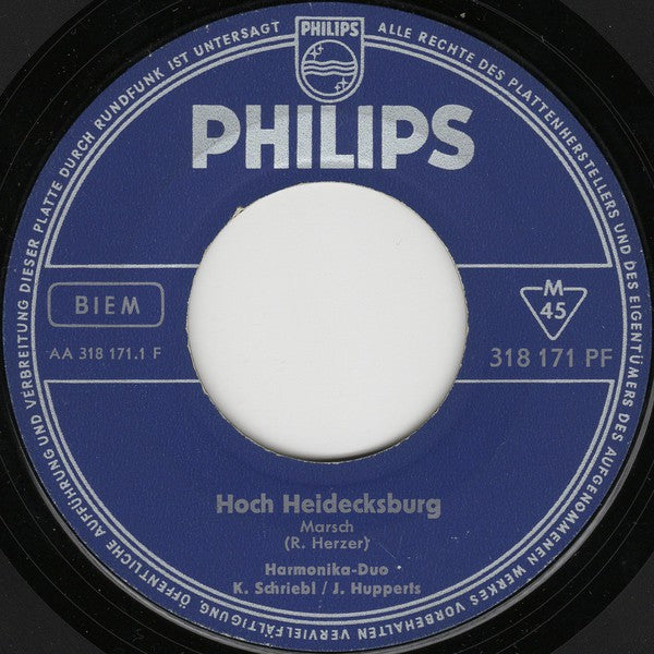Harmonica Duo K. Schriebl / J. Hupperts - Schneewalzer Vinyl Singles Vinyl Zeer Goed / Hoesje Generic "VINYLSINGLES.NL"