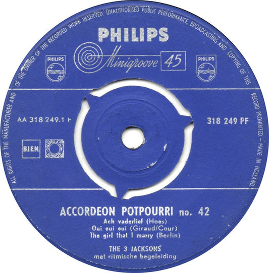 3 Jacksons - Accordeon Potpourri No. 42 05003 Vinyl Singles Vinyl Goed / Hoes Generic