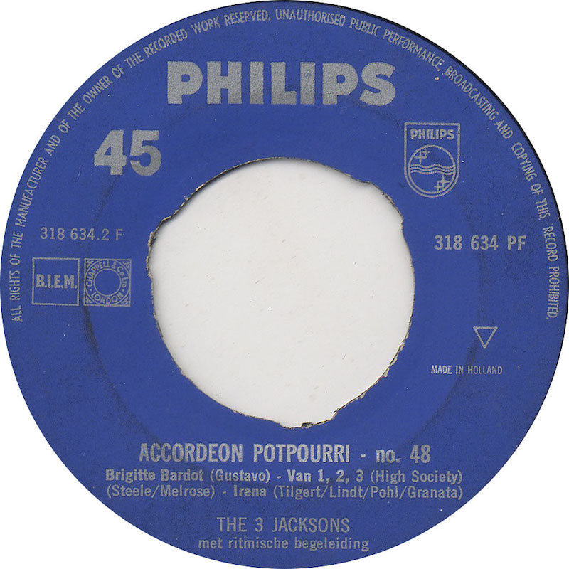 3 Jacksons - Accordeon Potpourri No. 48 42317 Vinyl Singles Vinyl Goed / Hoes Generic