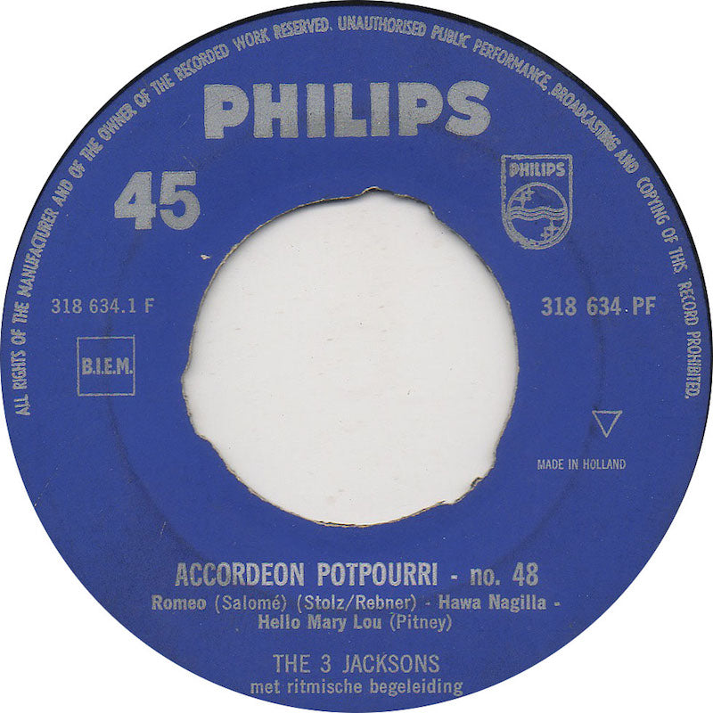 3 Jacksons - Accordeon Potpourri No. 48 42317 Vinyl Singles Vinyl Goed / Hoes Generic