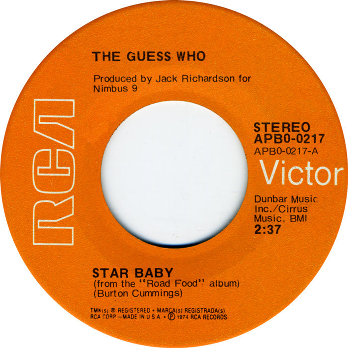 Guess Who - Star Baby Vinyl Singles Vinyl Zeer Goed / Hoesje Generic "VINYLSINGLES.NL"
