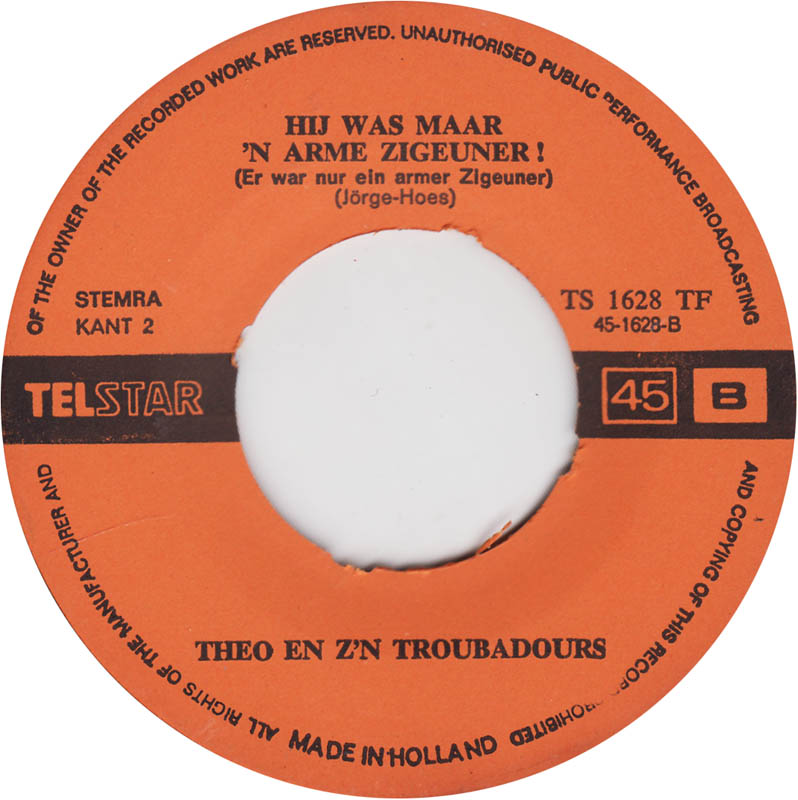 Theo En Zijn Troubadours - Ik Heb Geluk In De Liefde 05371 Vinyl Singles Vinyl Goed / Hoes Generic