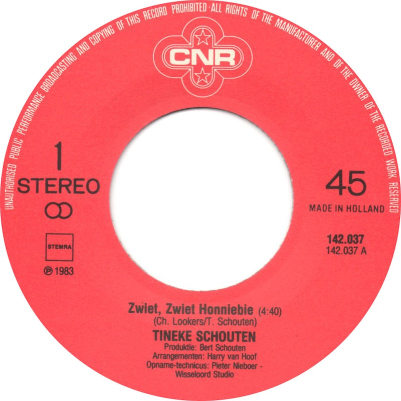 Tineke Schouten - Zwiet, Zwiet Honniebie 43386 Vinyl Singles Vinyl Goed / Hoes Goed