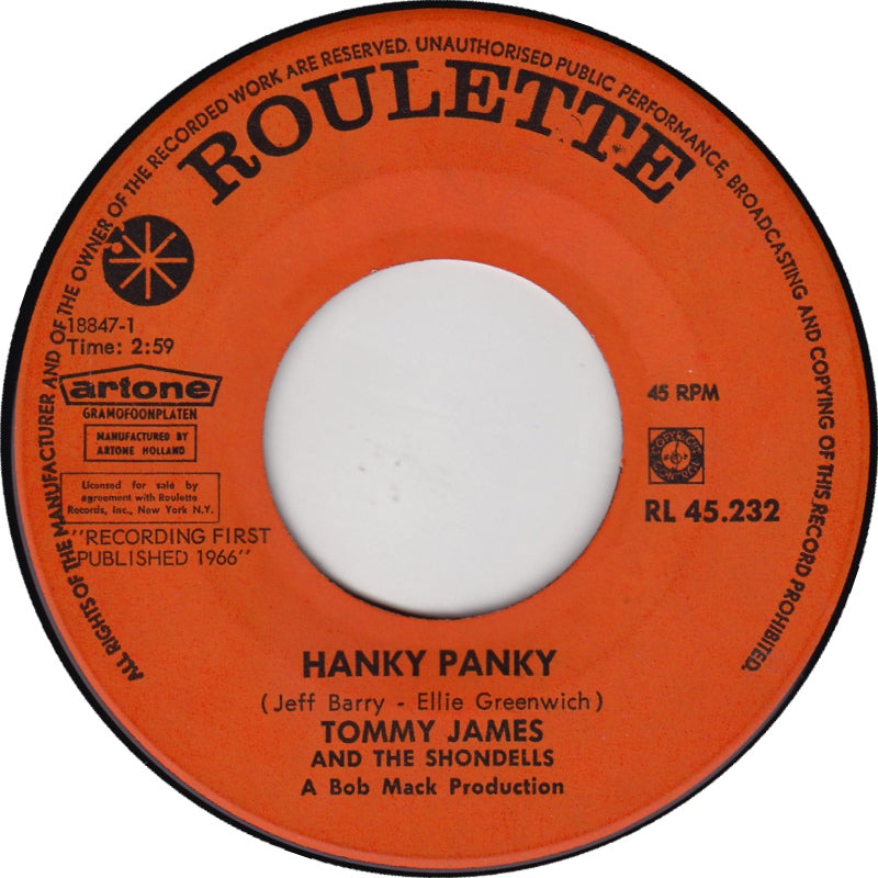 Tommy James & The Shondells - Hanky Panky 34107