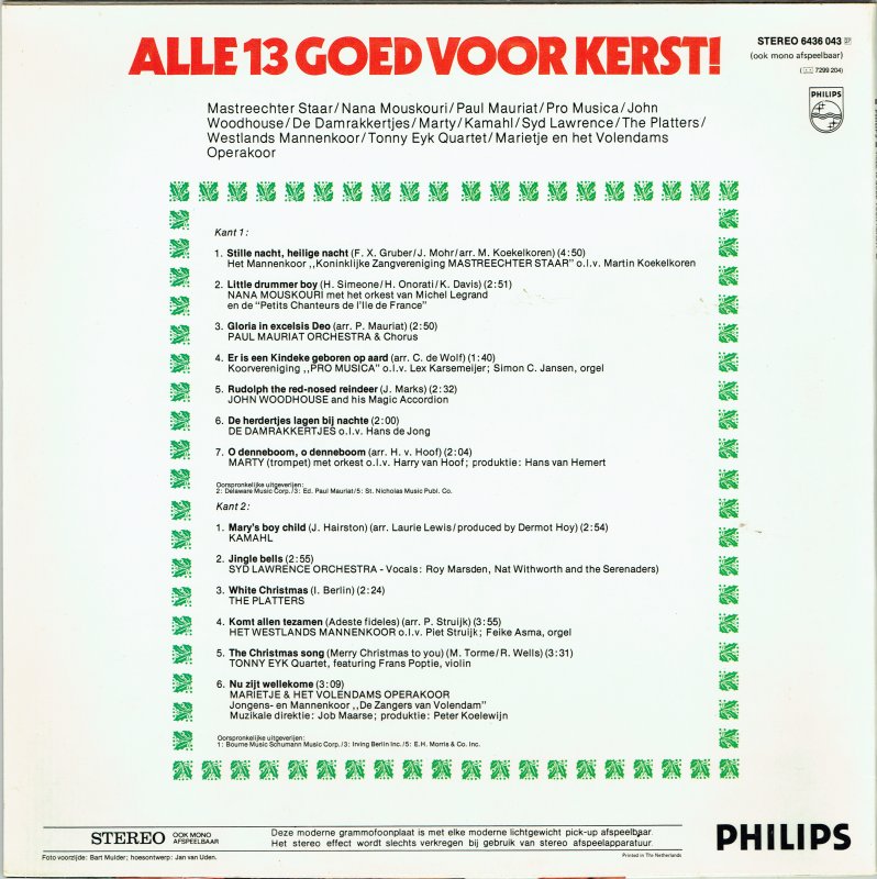 Various - Alle 13 Goed Voor Kerst! (LP) 49500 Vinyl LP JUKEBOXSINGLES.NL   