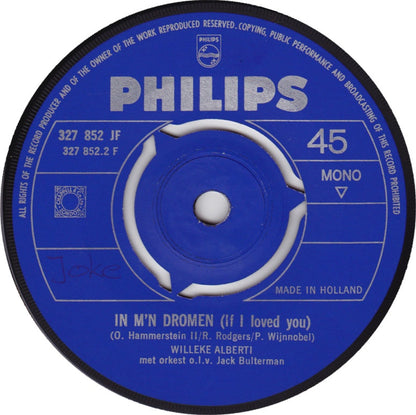 Willeke Alberti - Vanavond Om Kwart Over Zes Ben Ik Vrij 38996 (B) Vinyl Singles Vinyl Goed / Hoes Generic