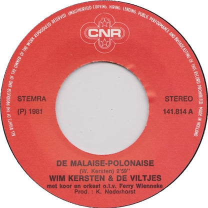Wim Kersten en De Viltjes - De Malaise-Polonaise 40244 Vinyl Singles Vinyl Goed / Hoes Goed