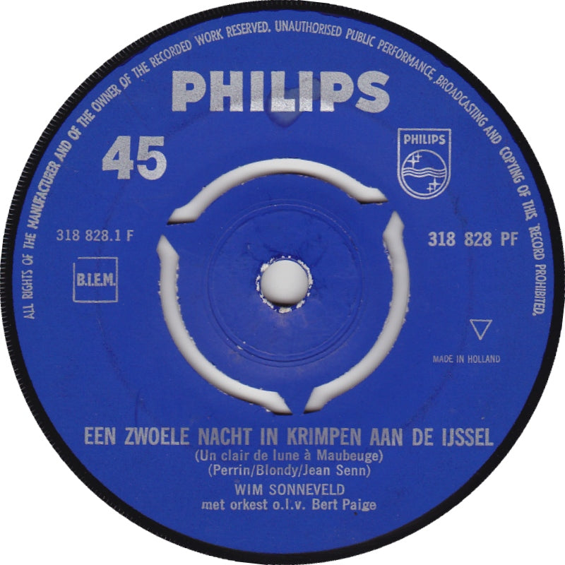 Wim Sonneveld - Een Zwoele Nacht In Krimpen Aan De IJssel 14798 Vinyl Singles Vinyl Goed / Hoes Generic